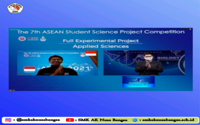 SMK AK Nusa Bangsa memenangkan Consolidation prize pada kategori full experiment applied science dalam ASPC 2021